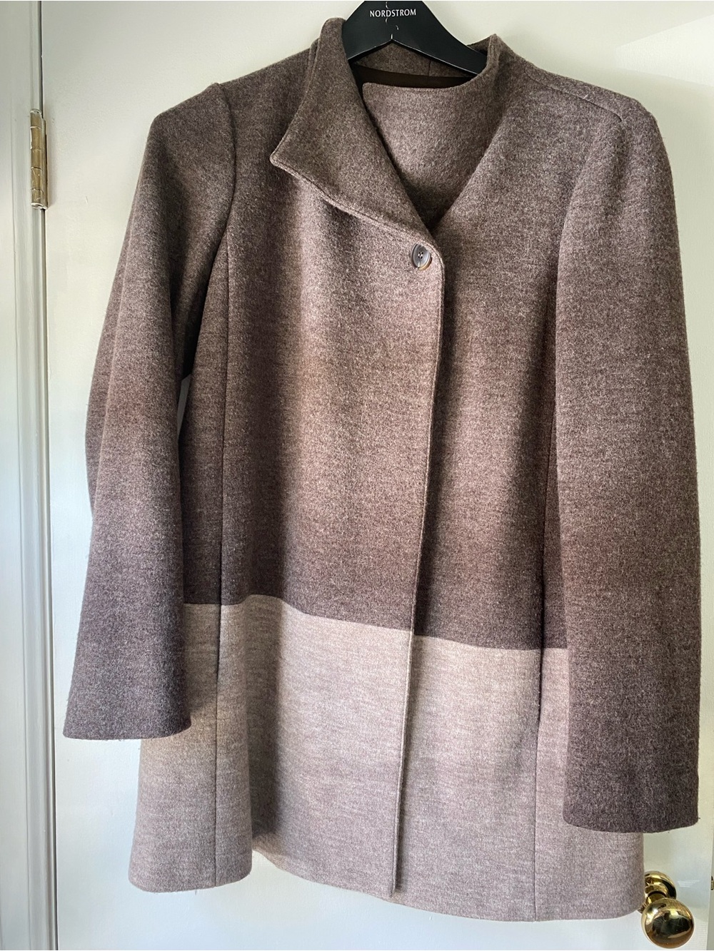 Lafayette 148 New York Virgin Wool Colorblock Coat Jacket Large